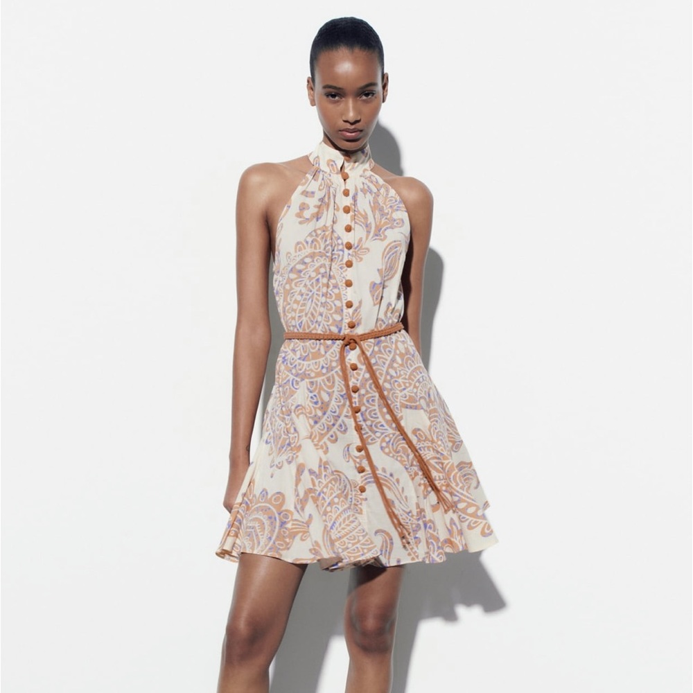 Zara belted mini dress